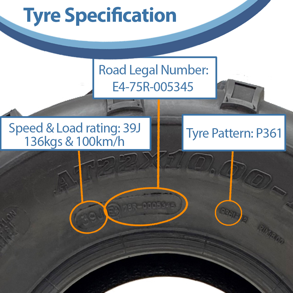 22x10.00-10 4pr Wanda P361 ATV Tyre specifications
