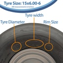 15x6.00-6 6pr Wanda P508A rib tyre size with text