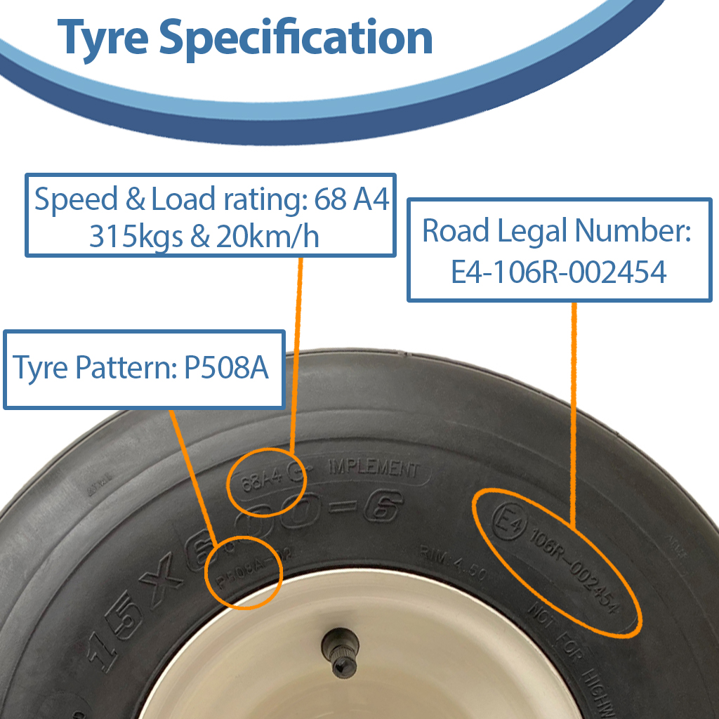 15x6.00-6 6pr Wanda P508A rib tyre specification