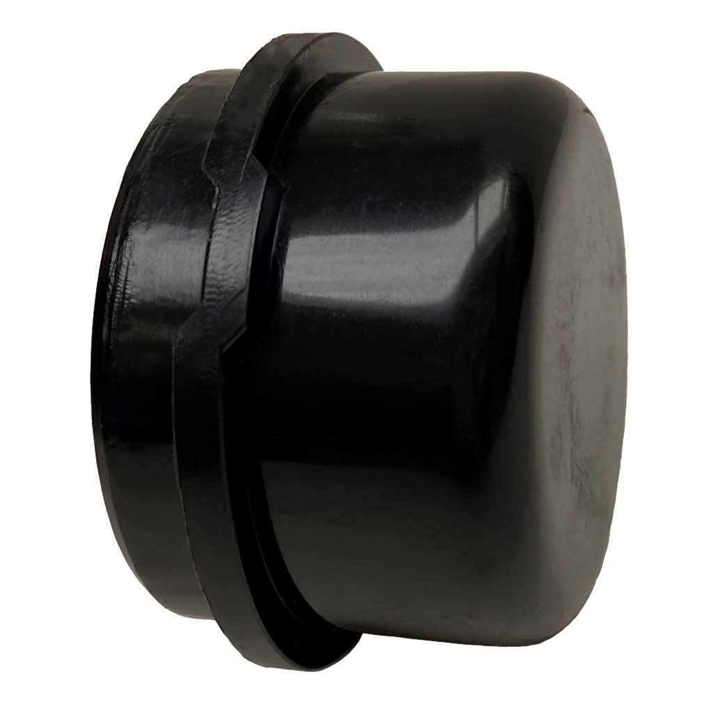 Black plastic cap