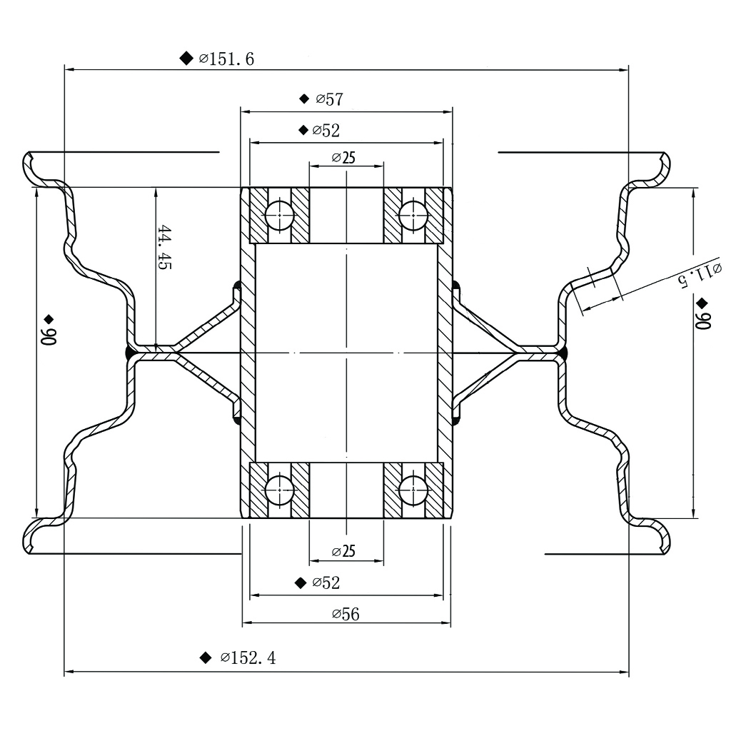 3.50x6 rim drawing dimensions