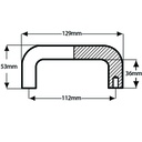 Aluminium Bridge Handle - 112mm hole centre - M8 thread - Dimensions