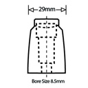 Nylon bridge handle - 117mm hole centre - Width