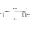 Nylon bridge handle - 132mm hole centre - Dimensions