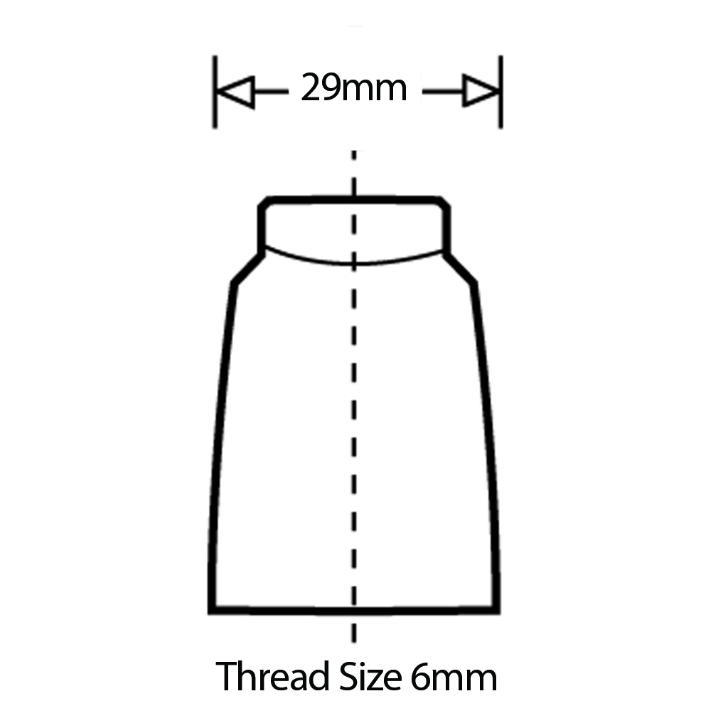 Nylon bridge handle - 117mm hole centre - M6 brass thread - Width