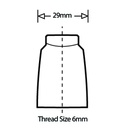 Nylon bridge handle - 117mm hole centre - M6 brass thread - Width