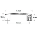 2132F - Bridge handle M8 Brass female - Dimensions