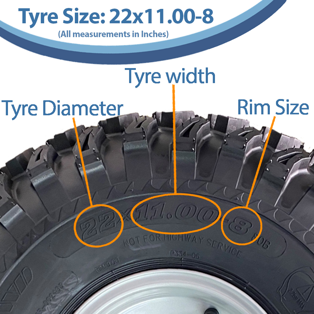 22x11.00-8 4pr Wanda P334 Utility tyre size with text