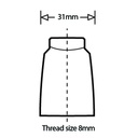 2132F - Bridge handle M8 Brass female - Data