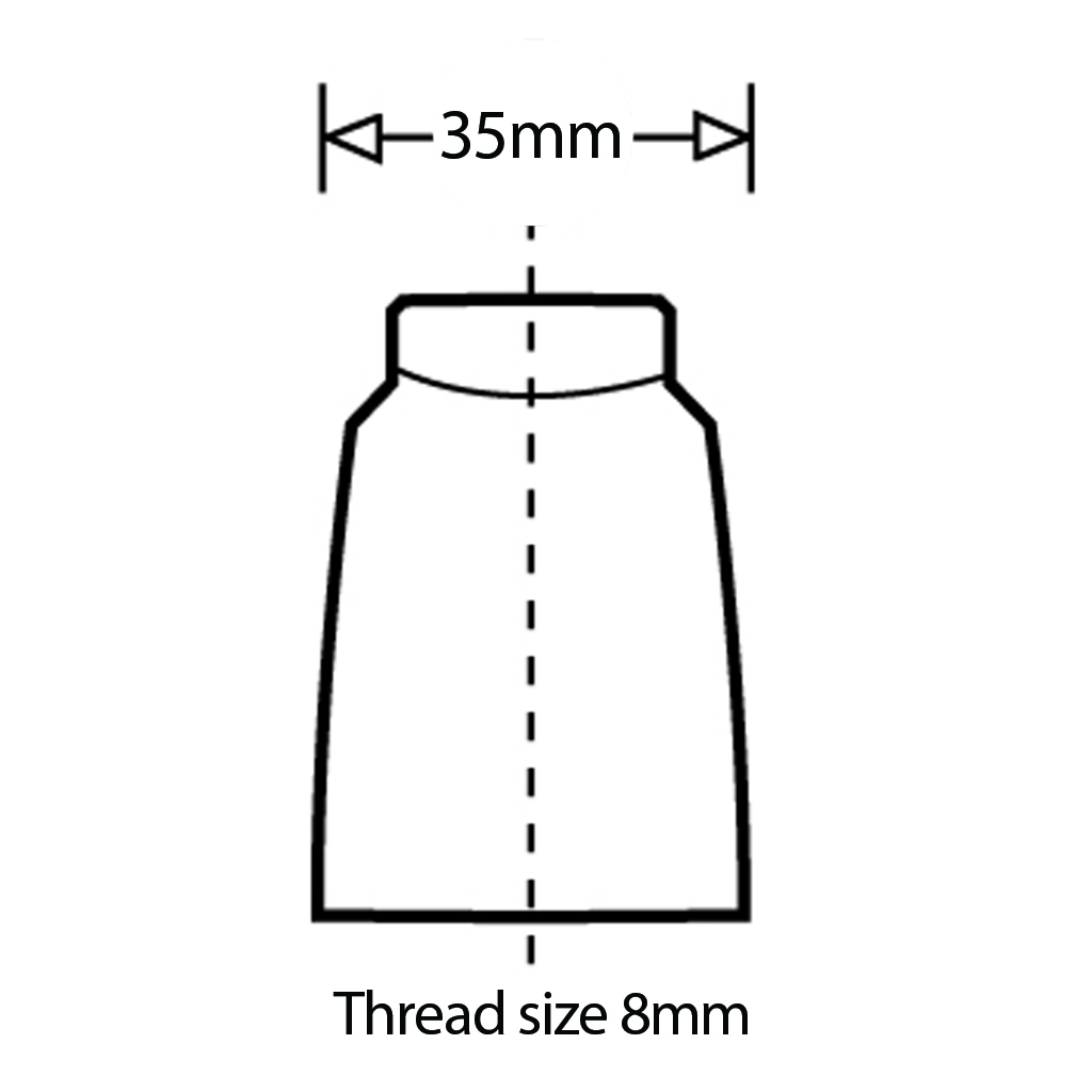 Nylon bridge handle - 179mm hole centre - M8 brass thread - Width