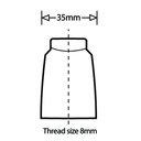 Nylon bridge handle - 179mm hole centre - M8 brass thread - Width