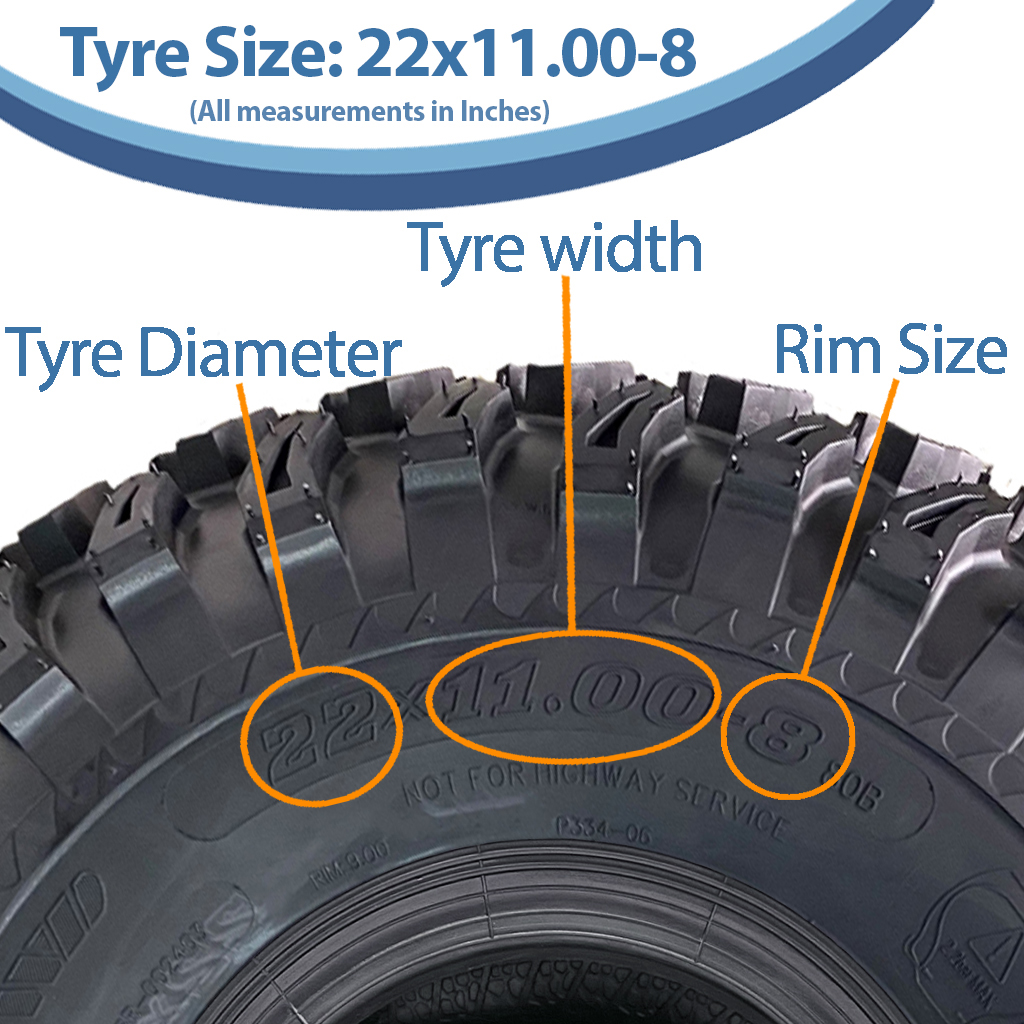 22x11.00-8 4ply Wanda P334 Utility tyre size with text