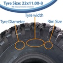 22x11.00-8 4ply Wanda P334 Utility tyre size with text