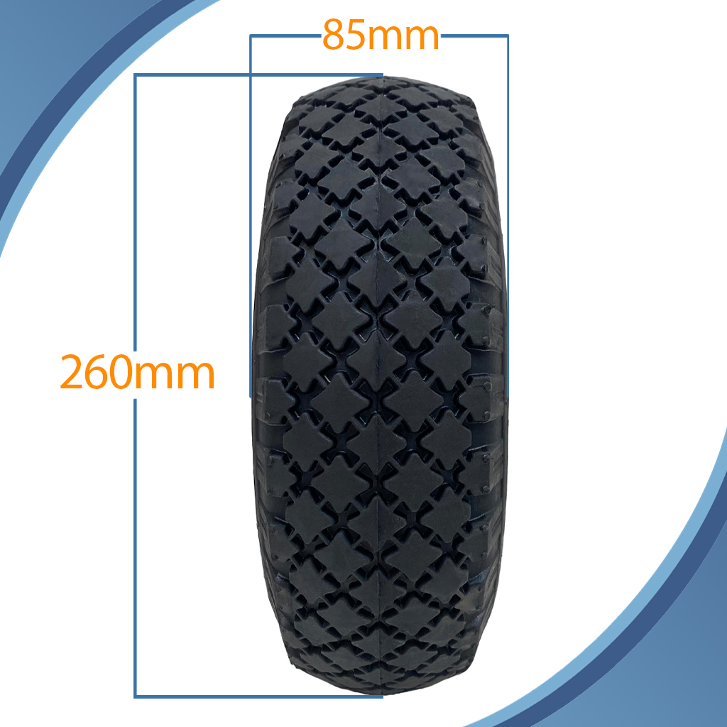 3.00x4 4ply Pneumatic wheel plastic rim 20x75mm roller bearing 150kg pattern with dimensions