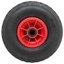 3.00x4 4ply Pneumatic wheel plastic rim 20x75mm roller bearing 150kg Side View