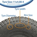 11x4.00-4 4pr Wanda P332 Grass tyre size view with text