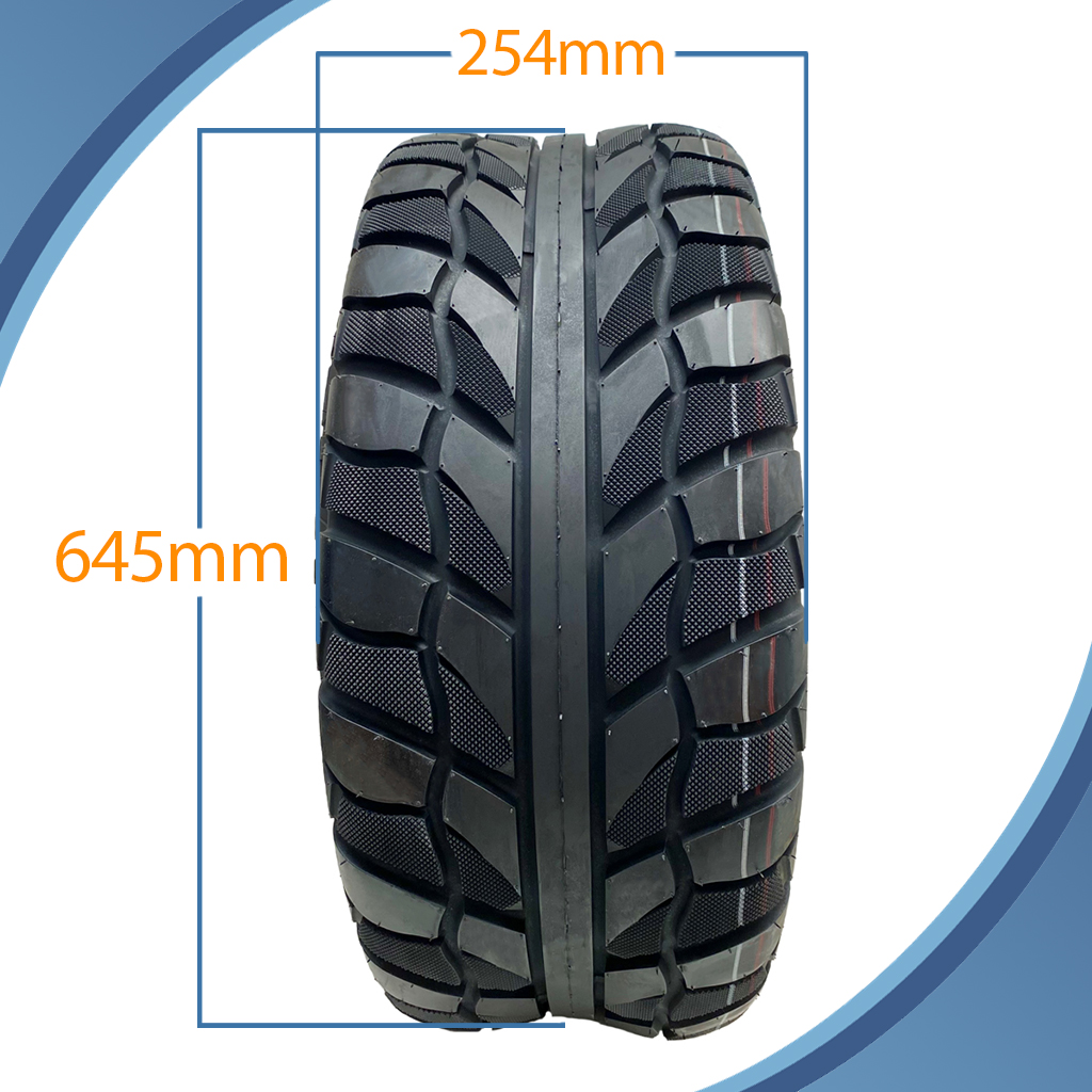25x10.00-12 6ply OBOR Beast tyre pattern with dimensions