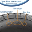 25x10.00-12 6ply OBOR Beast tyre size with text