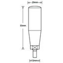 M6x12 Nylon fixed revolving handle - Drawing with Dimensions