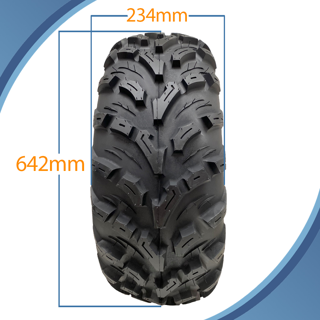 25x10.00-12 4ply OBOR Pinacle tyre pattern with dimensions