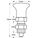 M16x1.5 Spring loaded index plunger (8mm plunger diam) - Dimensions