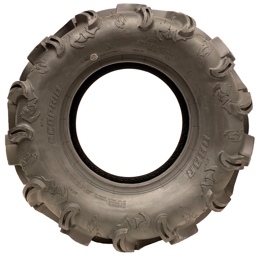 25x8.00-12 6ply OBOR Scorpio tyre side view