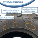 25x10.00-12 6ply OBOR Scorpio tyre specification