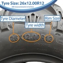 26x12.00R12 6ply OBOR Cornelius tyre size with text