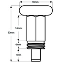 M10 Zinc plated Index plunger (6mm plunger diameter) - Drawing with Dimensions