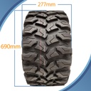 27x11.00R14 8ply OBOR Outslope tyre pattern with dimensions