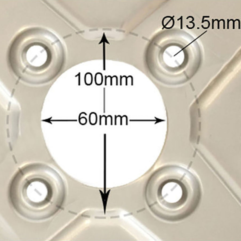 10.00x9 Wheel rim 4/100/60 silver rim centre with dimensions