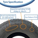 13x5.00-6 4pr Wanda P332 Grass tyre Specification