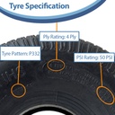 4.10/3.50-4 4ply Wanda P332 Grass tyre specification