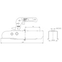 Pressed steel tow hitch drawing with dimensions