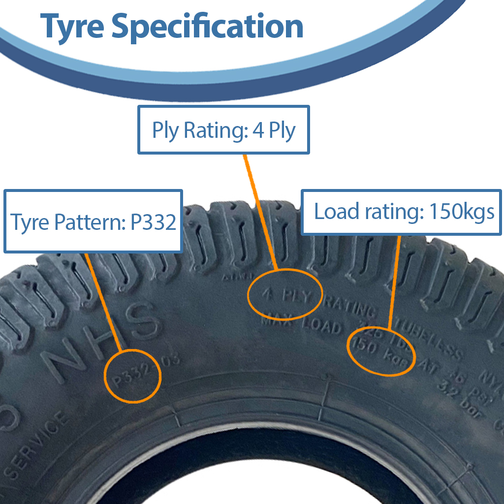 11x4.00-5 4pr Wanda P332 Grass tyre specification
