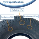 11x4.00-5 4pr Wanda P332 Grass tyre specification