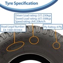16x7.50-8 4pr Wanda P332 grass tyre specification