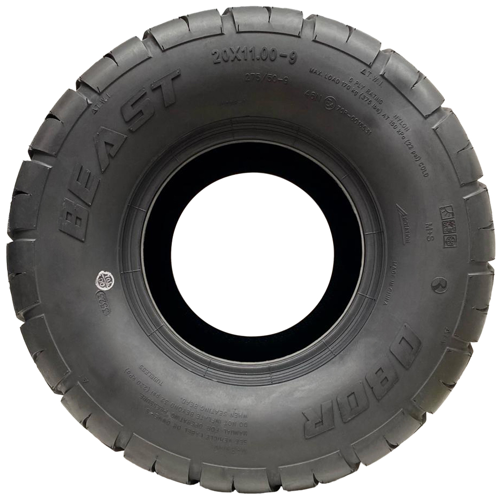 20x11.00-9 6ply OBOR Beast tyre side view