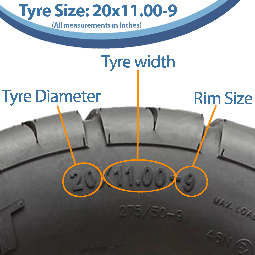 20x11.00-9 6ply OBOR Beast tyre size with text