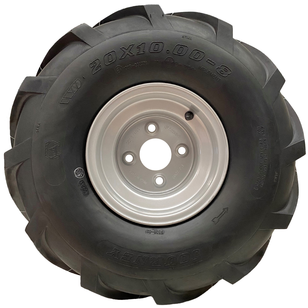20x10.00-8 4pr Wanda P328 Open-Centre tyre TL on steel rim 4/100/60 side view