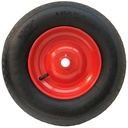 4.80/4.00x8 4ply red steel pneumatic wheel 25x75mm plain bearing with grease nipple 200kg side view