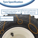145/70-6 2pr Wanda P319 Knobby tyre TL  on 20x80mm BB White rim Specification