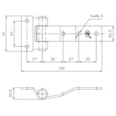 SPP heavy duty door hinge ZW-02.106A drawing with dimensions