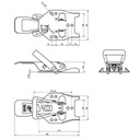 SPP Trailer Catch ZB-04C drawing with dimensions