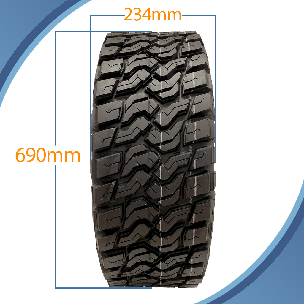 27x9.00R14 8ply OBOR Predator tyre pattern with dimensions