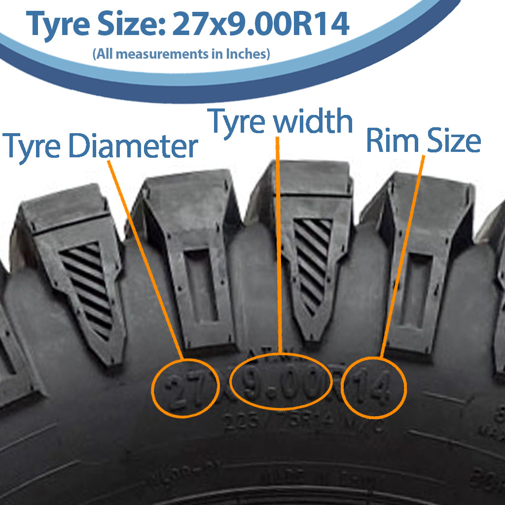 27x9.00R14 8ply OBOR Predator tyre size with text