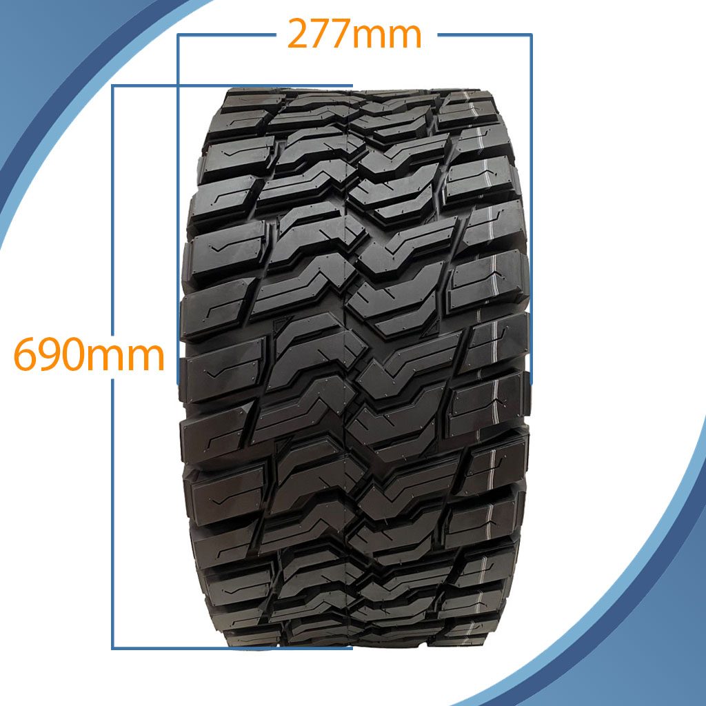 27x11.00R14 8ply OBOR Predator tyre pattern with dimensions