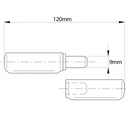 120x16mm Ø Drop profile stainless steel hinge Drawing with Dimensions