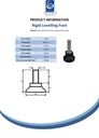 M8x25 Zinc plated rigid levelling foot 25mm plastic base 100kg spec sheet
