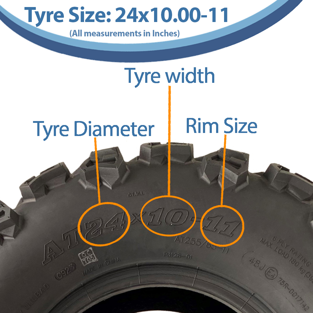 24x10.00-11 6pr Wanda Longhorn P3128 ATV tyre size with text